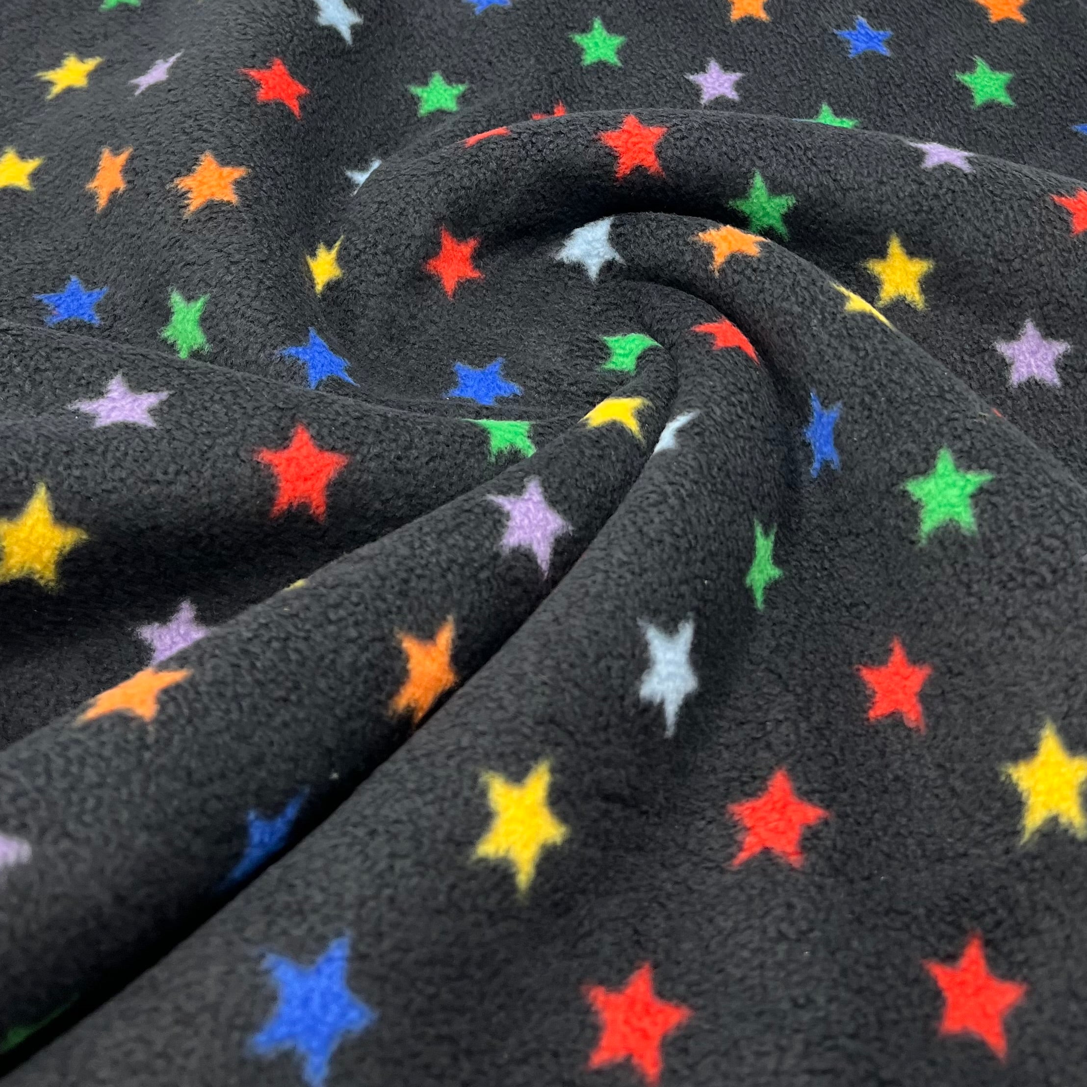 Rainbow Star Printed Anti-Pil Polar Fleece Fabric Blanket Loungewear
